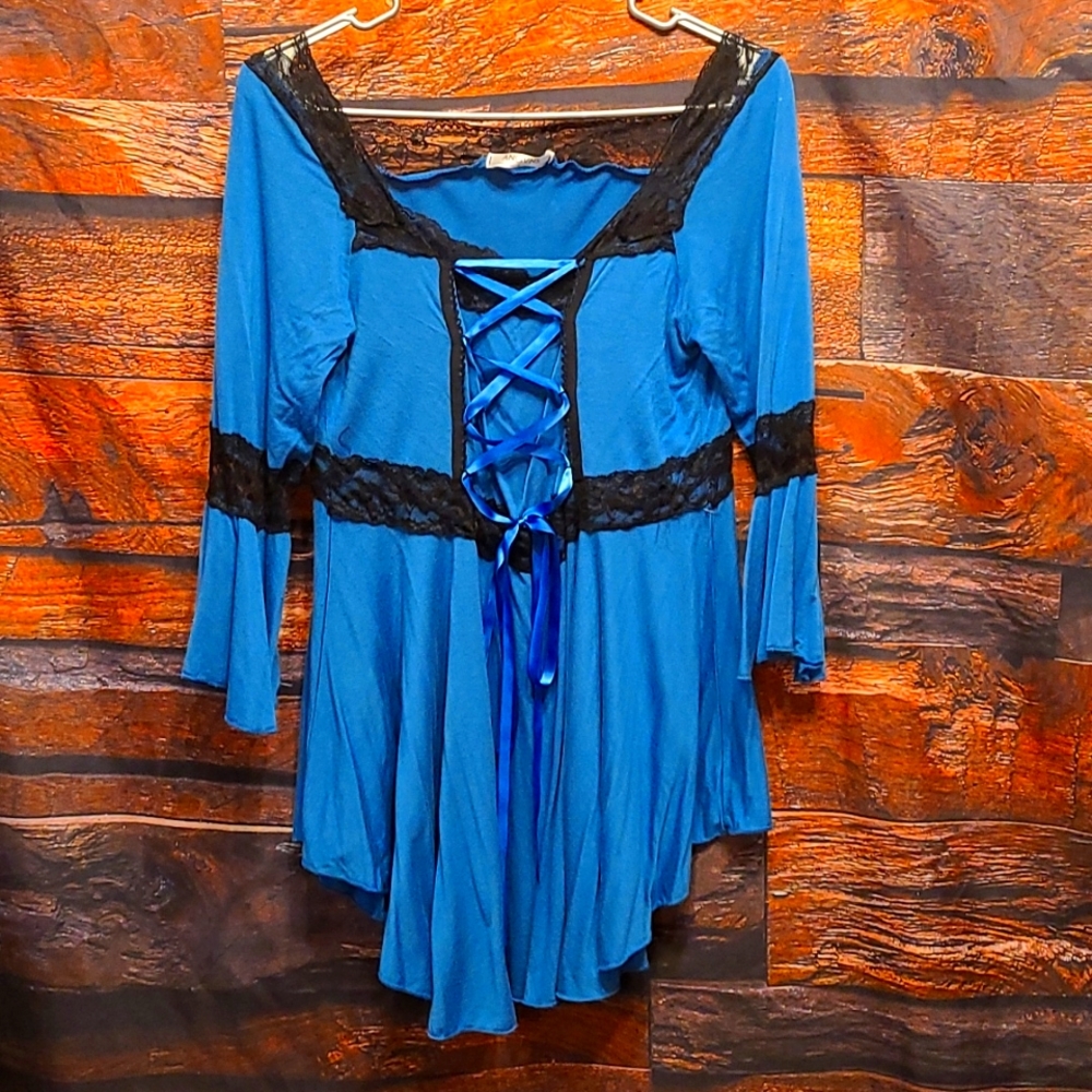 Blue Renaissance Lacing Corset Top